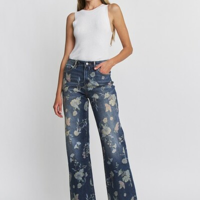 Mica wide leg floral jean - Thumbnail 2