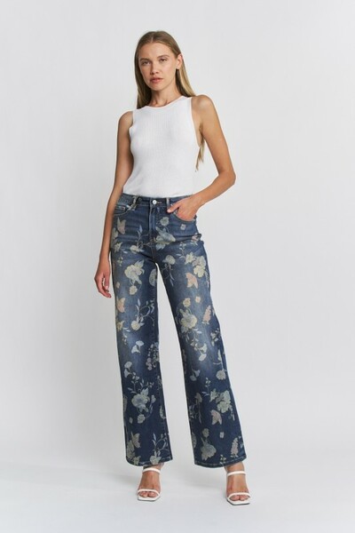 Mica Wide Leg Floral Jean