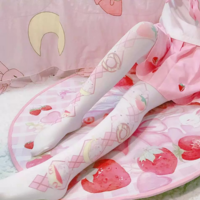 Cute Bunny Rabbit Strawberry Pantyhose Tights - Thumbnail 1
