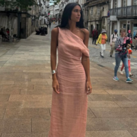 Simple New Style Pink Evening Dress Long Prom Dresses - Thumbnail 1