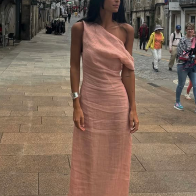Simple new style pink evening dress long prom dresses