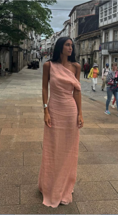 Simple New Style Pink Evening Dress Long Prom Dresses