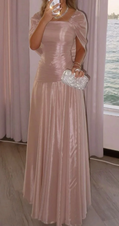 Pretty A Line Pink Floor Length Prom Dress Formal Evening Dress
