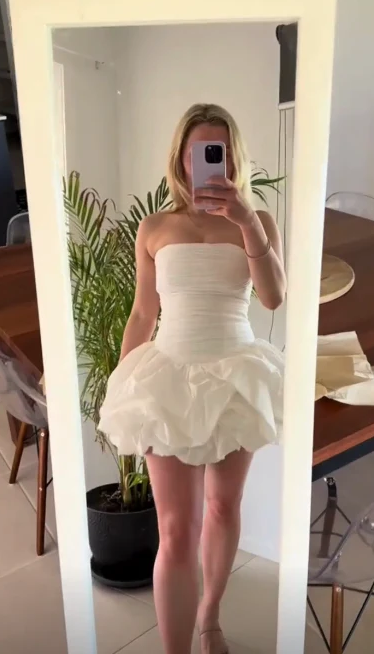 Cute Strapless Pleated A Line Short Homecoming Dress