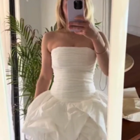 Cute Strapless Pleated A Line Short Homecoming Dress - Thumbnail 1