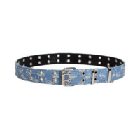Gothic Punk Star Rivet Double Grommet Buckle Denim Belt  - Thumbnail 2