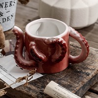 3D Octopus Ceramic Coffee Mug - Thumbnail 4