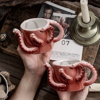 3D Octopus Ceramic Coffee Mug - Thumbnail 3