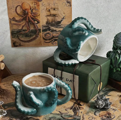 3D Octopus Ceramic Coffee Mug