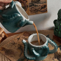 3D Octopus Ceramic Coffee Mug - Thumbnail 1