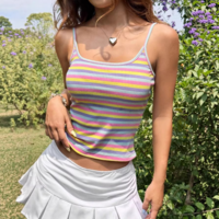 Rainbow Color Block Stripe Cami Top - Thumbnail 1