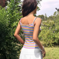 Rainbow Color Block Stripe Cami Top - Thumbnail 3