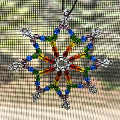 Mom's rainbow crystal beaded sun catchers