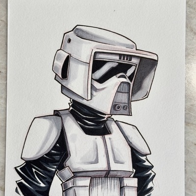 Scout trooper star wars day sketch original art