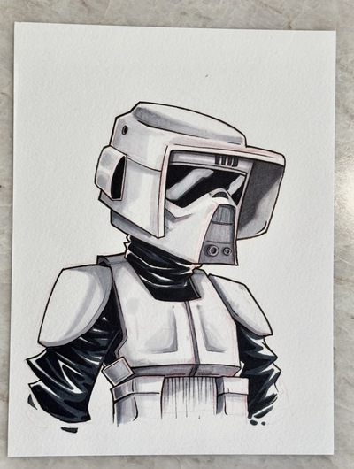 Scout Trooper Star Wars Day Sketch Original Art