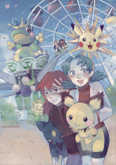 Pkmn theme park 8x5,5" art print