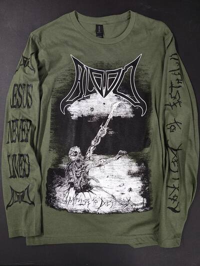 BLOOD "Impulse to Destroy" Navy green Long sleeve shirt.