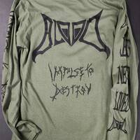 BLOOD "Impulse to Destroy" Navy green Long sleeve shirt. - Thumbnail 1