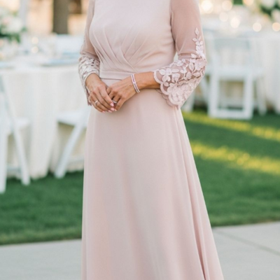 Elegant a line chiffon mother of bride/groom dress formal evening gowns