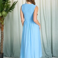 Sweetheart Smocked Midi Dress - Thumbnail 2