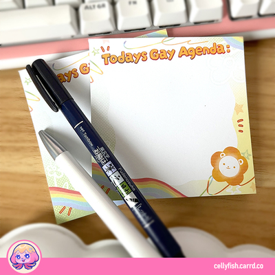 Todays gay agenda - notepad