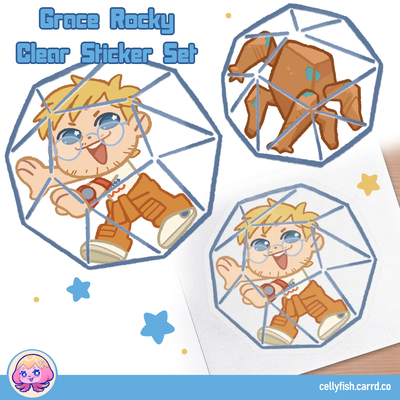 Project hail mary - rocky grace ball - clear stickers