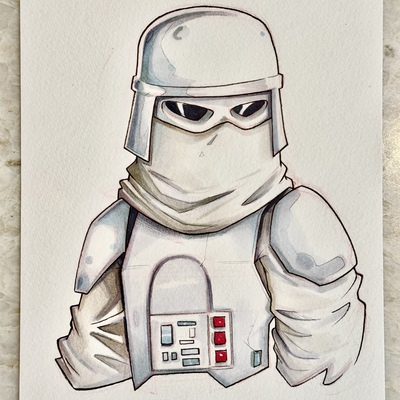Snow trooper star wars day sketch original art
