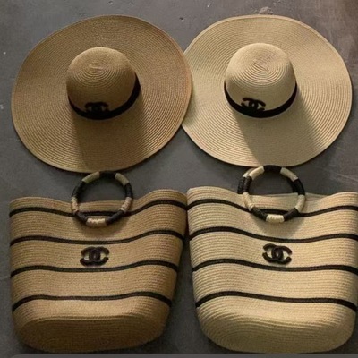 Handmade beach tote & sun hat set – summer vacation essential