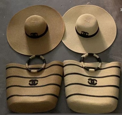Handmade Beach Tote & Sun Hat Set – Summer Vacation Essential