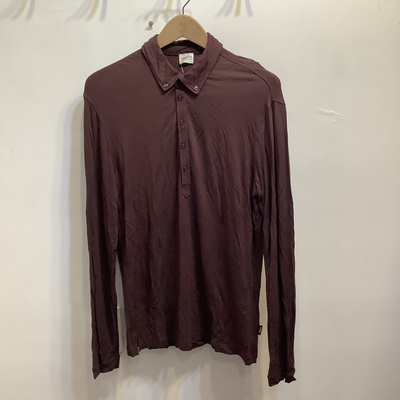 Armani Collezioni brown sheer polo 