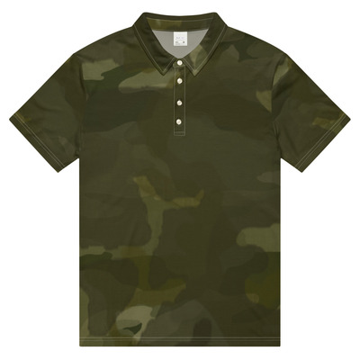 Desert military camouflage men's slim fit polo