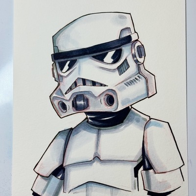 Stormtrooper star wars day sketch original art