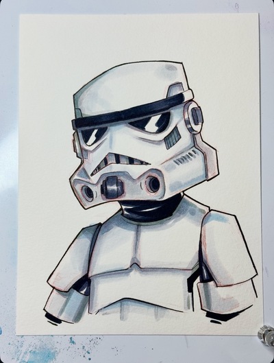 Stormtrooper Star Wars Day Sketch Original Art
