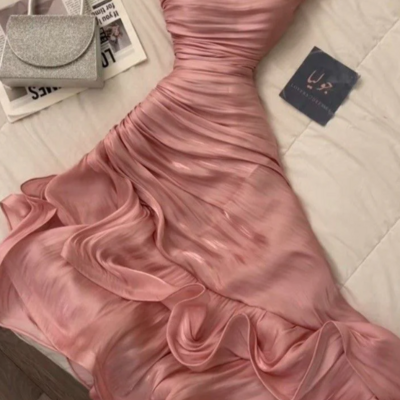 Cute a line pink prom dresses short evening dress