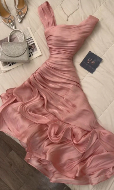 Cute A Line Pink Prom Dresses Short Evening Dress