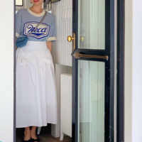 Acea Embroidery Hollow Out Blue Top - Thumbnail 3