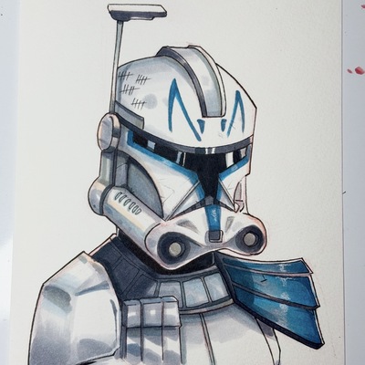 Captain rex star wars day sketch original art