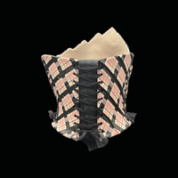 Folded Pink Plaid 3 piece wearable ceramic corset by: Nicole Moan  - Thumbnail 4