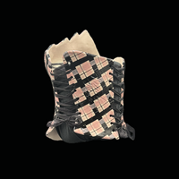 Folded Pink Plaid 3 piece wearable ceramic corset by: Nicole Moan  - Thumbnail 5