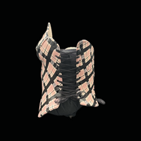 Folded Pink Plaid 3 piece wearable ceramic corset by: Nicole Moan  - Thumbnail 6