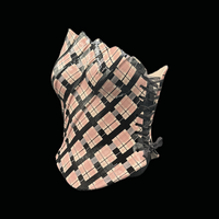 Folded Pink Plaid 3 piece wearable ceramic corset by: Nicole Moan  - Thumbnail 7