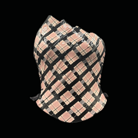 Folded Pink Plaid 3 piece wearable ceramic corset by: Nicole Moan  - Thumbnail 8