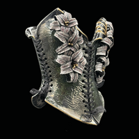 Black Lilies 4 piece wearable ceramic corset by: Nicole Moan  - Thumbnail 1