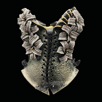Black Lilies 4 piece wearable ceramic corset by: Nicole Moan  - Thumbnail 8