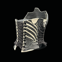 Skeleton 3 piece wearable ceramic corset by: Nicole Moan  - Thumbnail 3