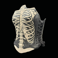 Skeleton 3 piece wearable ceramic corset by: Nicole Moan  - Thumbnail 7