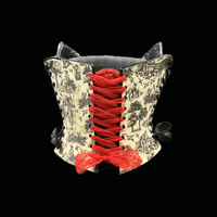 Black and White Willow with red roses wearable ceramic corset by: Nicole Moan - Thumbnail 4