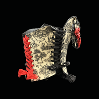 Black and White Willow with red roses wearable ceramic corset by: Nicole Moan - Thumbnail 5