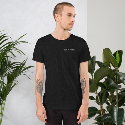 Soft life only t-shirt dark | minimal luxury everyday essential