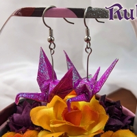 Origami Crane Earrings - Sparkly Set - Thumbnail 2